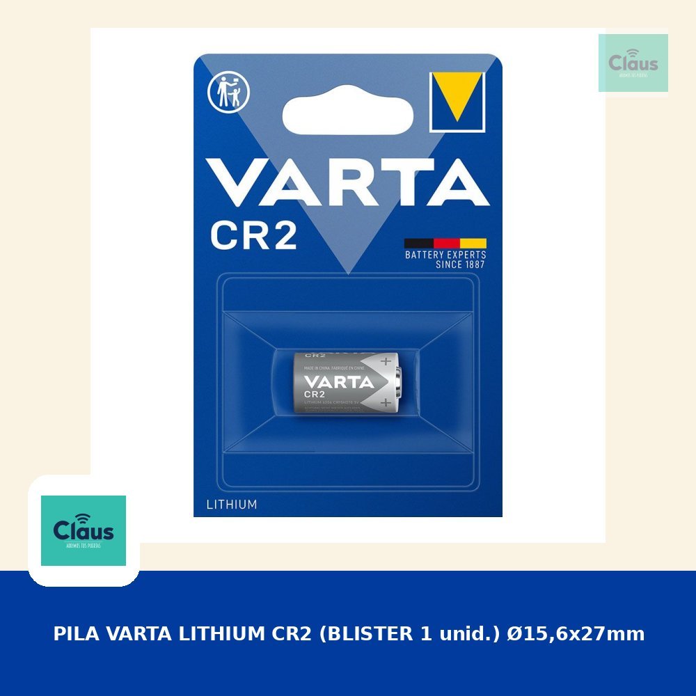 PILA VARTA LITHIUM CR2 (BLISTER 1 unid.) Ø15,6x27mm