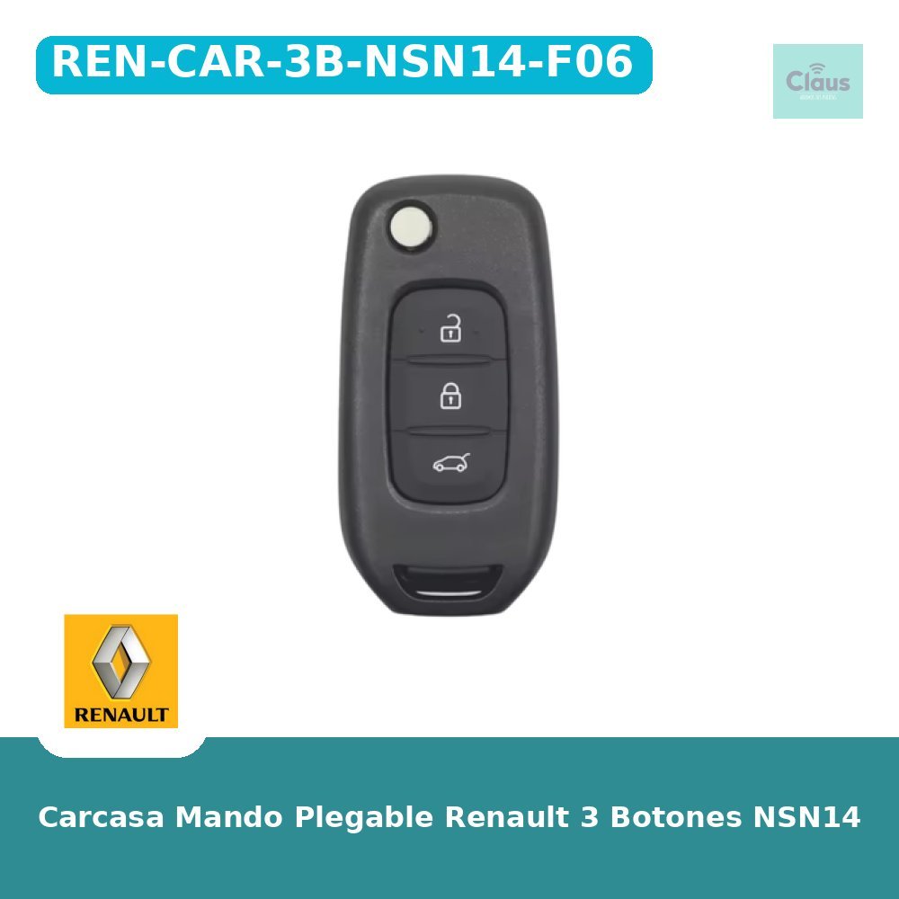 Carcasa Mando Plegable Renault 3 Botones NSN14