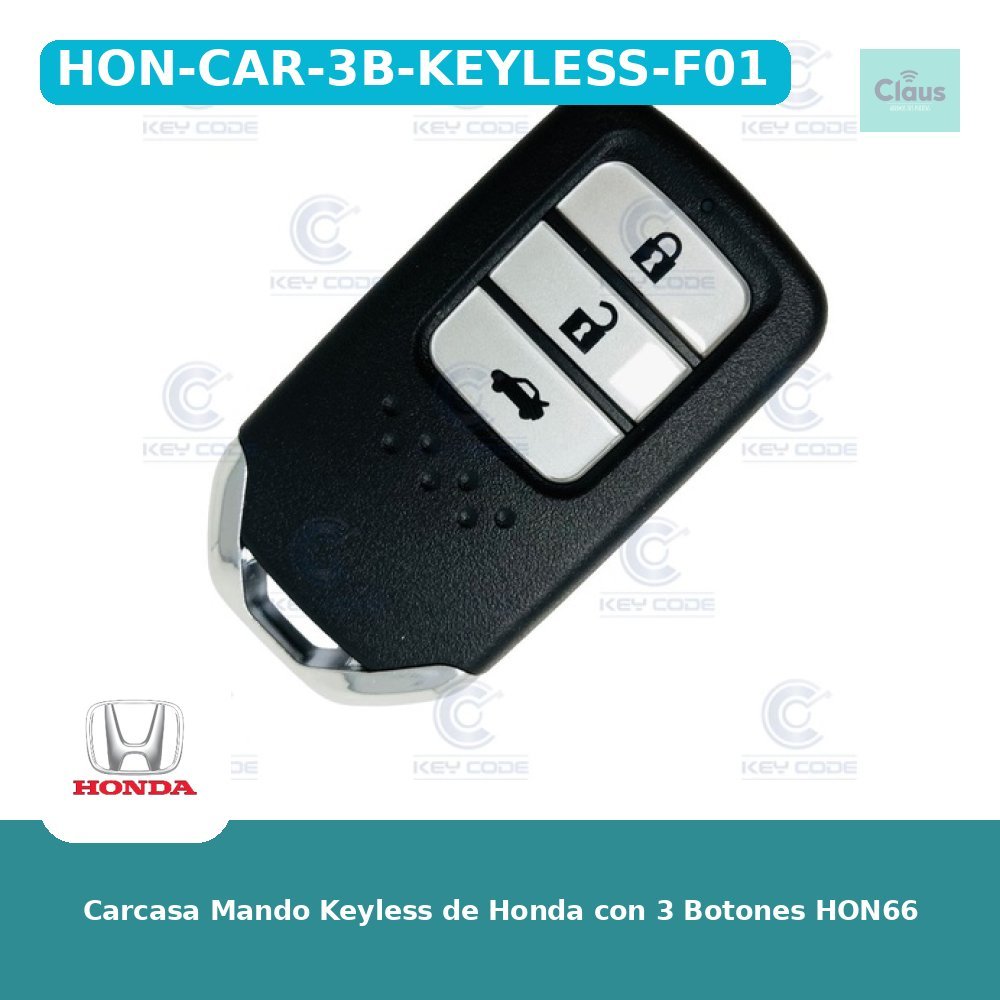 Carcasa Mando Keyless de Honda con 3 Botones HON66
