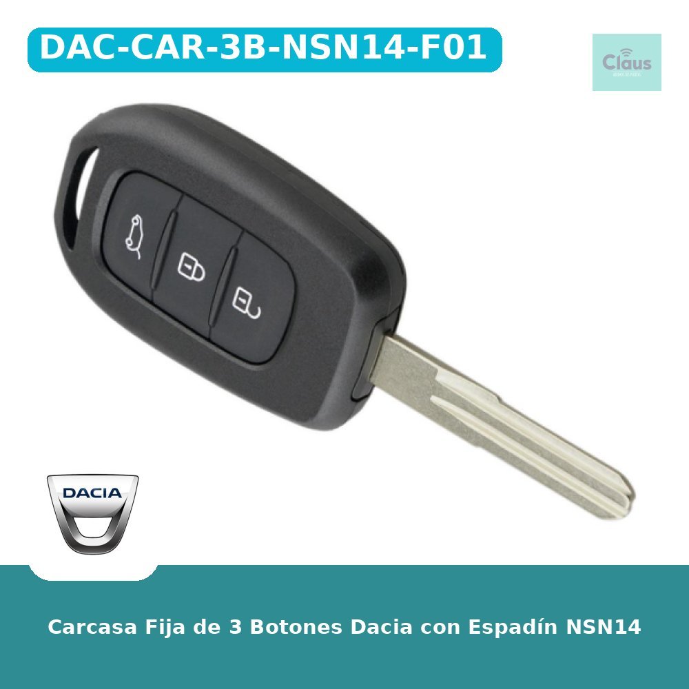 Carcasa Fija de 3 Botones Dacia con Espadín NSN14