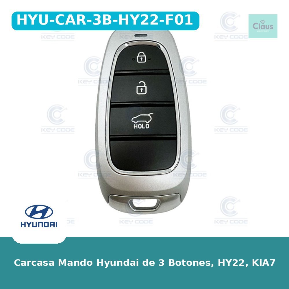 Carcasa Mando Hyundai de 3 Botones, HY22, KIA7