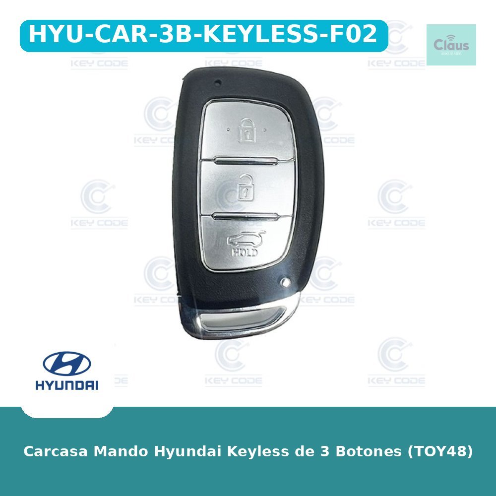 Carcasa Mando Hyundai Keyless de 3 Botones (TOY48)