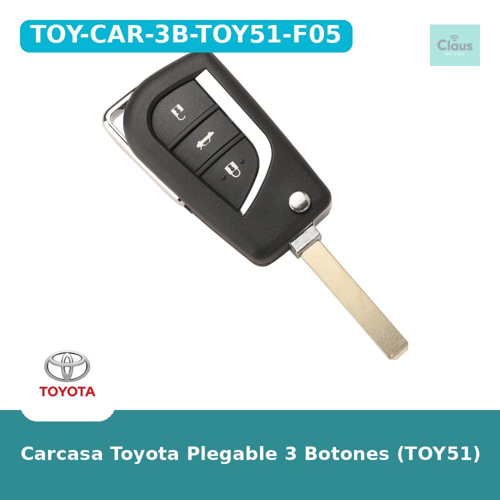 Carcasa Toyota Plegable 3 Botones (TOY51)