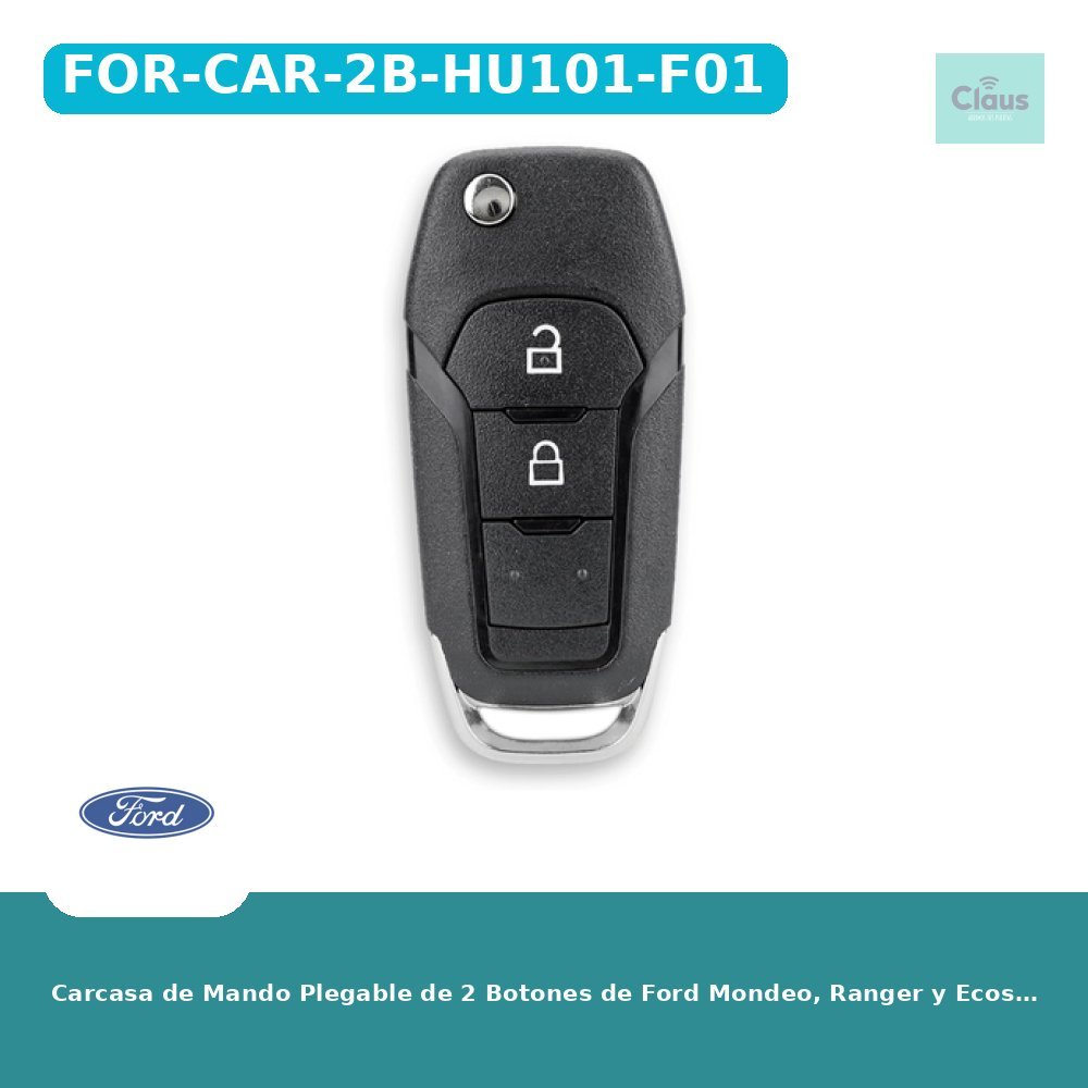 Carcasa de Mando Plegable de 2 Botones de Ford Mondeo, Ranger y Ecosport  HU101