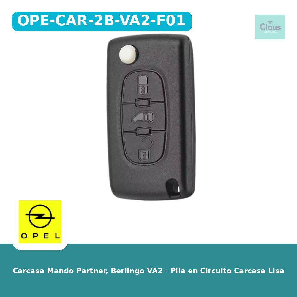 Carcasa Mando Partner, Berlingo VA2 - Pila en Circuito Carcasa Lisa