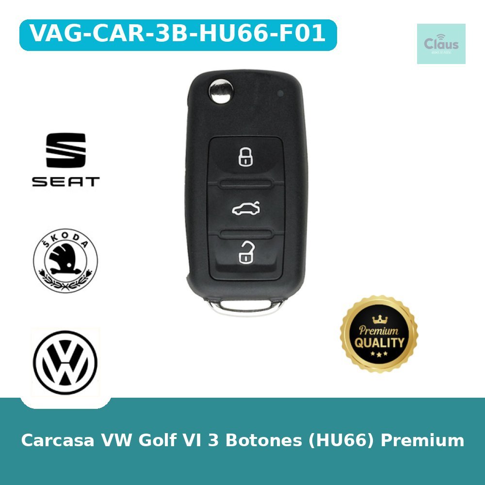 Carcasa VW Golf VI 3 Botones (HU66) Premium
