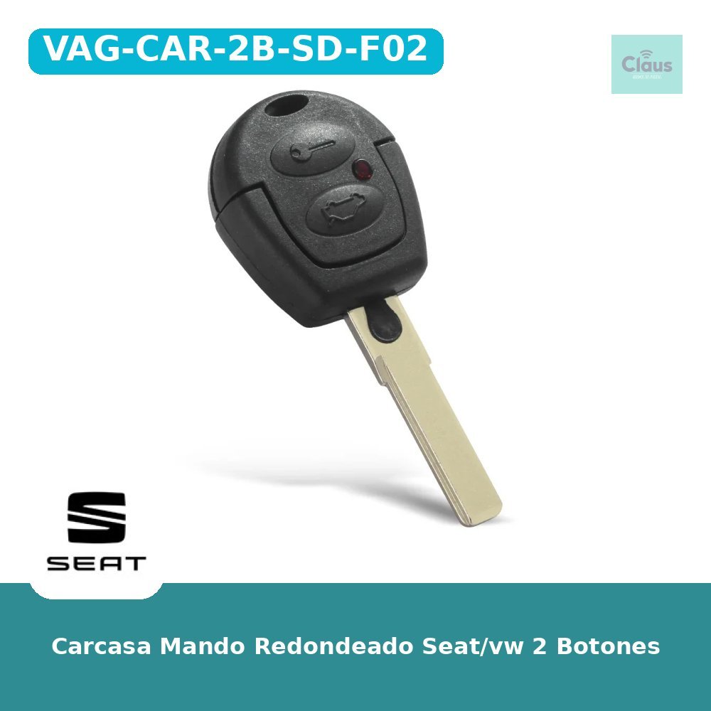 Carcasa Mando Redondeado Seat/vw 2 Botones