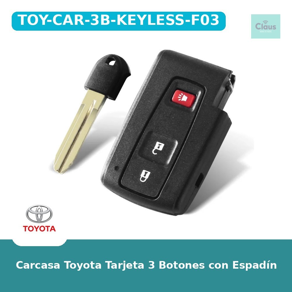 Carcasa Toyota Tarjeta 3 Botones con Espadín