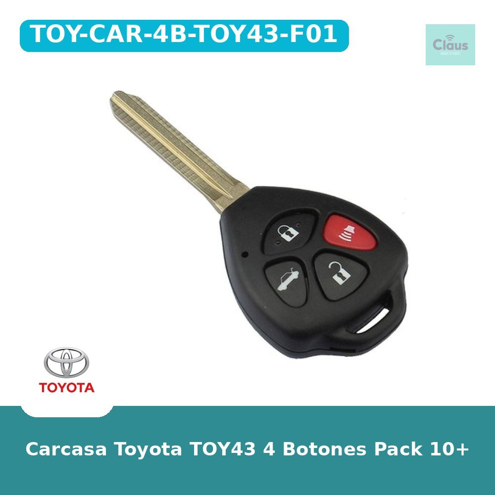Carcasa Toyota TOY43 4 Botones Pack 10+