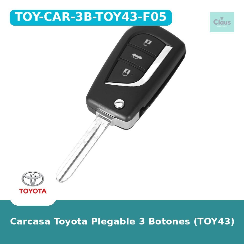 Carcasa Toyota Plegable 3 Botones (TOY43)
