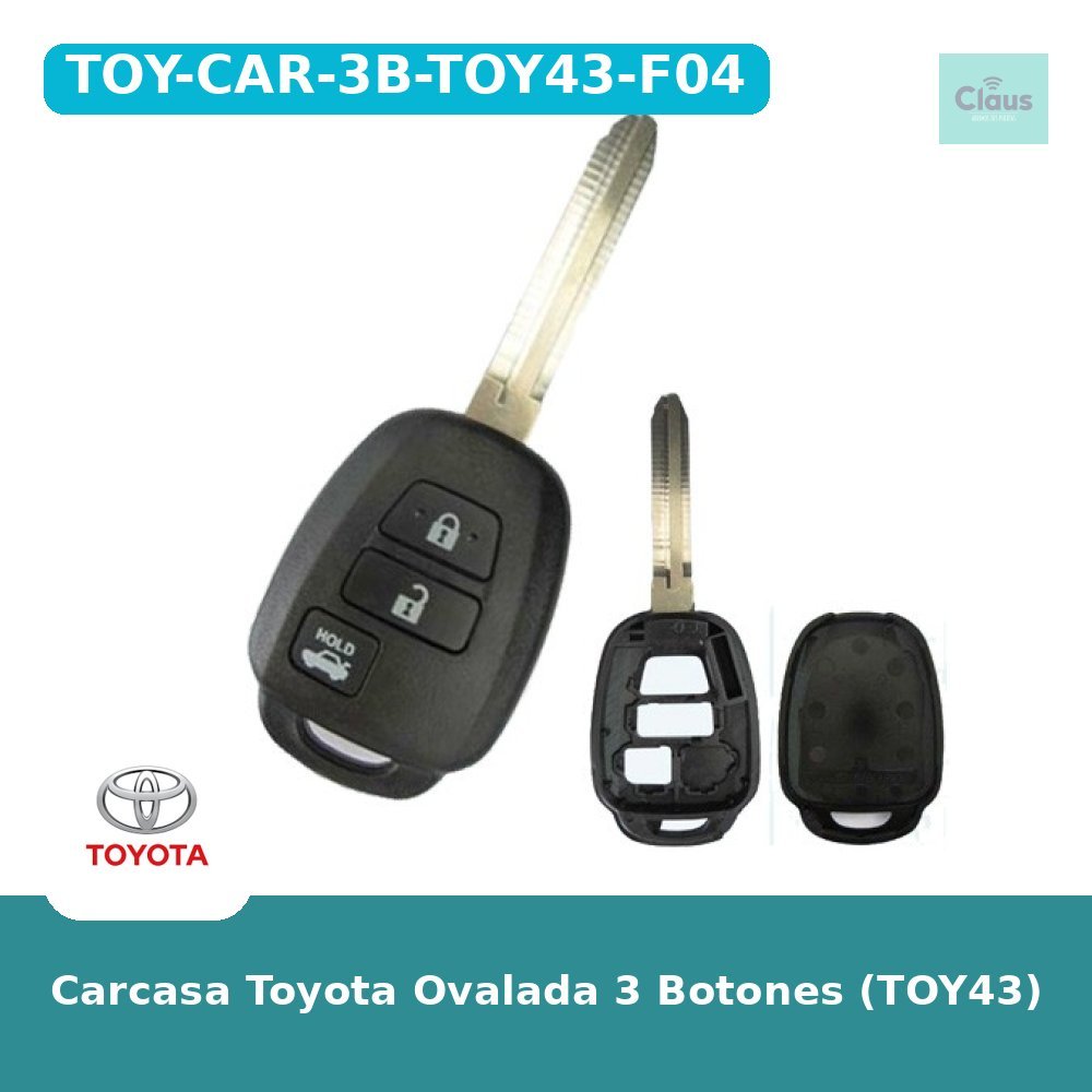 Carcasa Toyota Ovalada 3 Botones (TOY43)