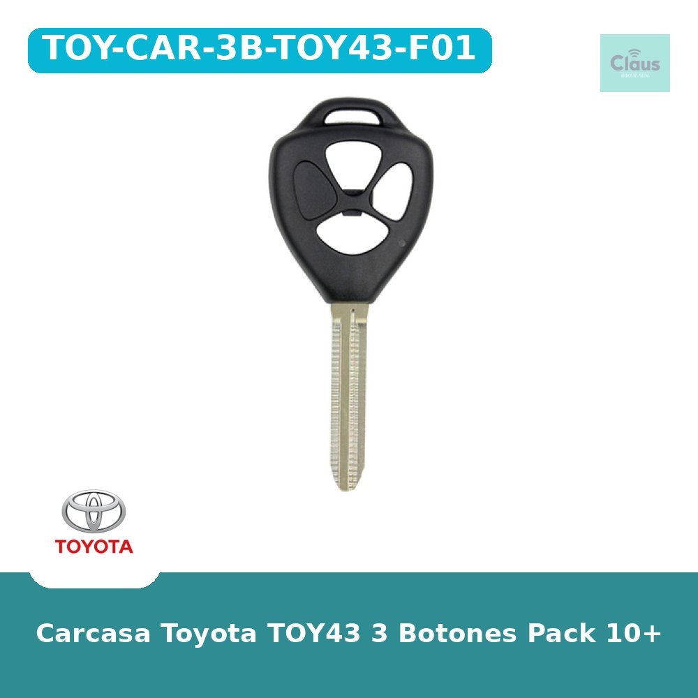 Carcasa Toyota TOY43 3 Botones Pack 10+