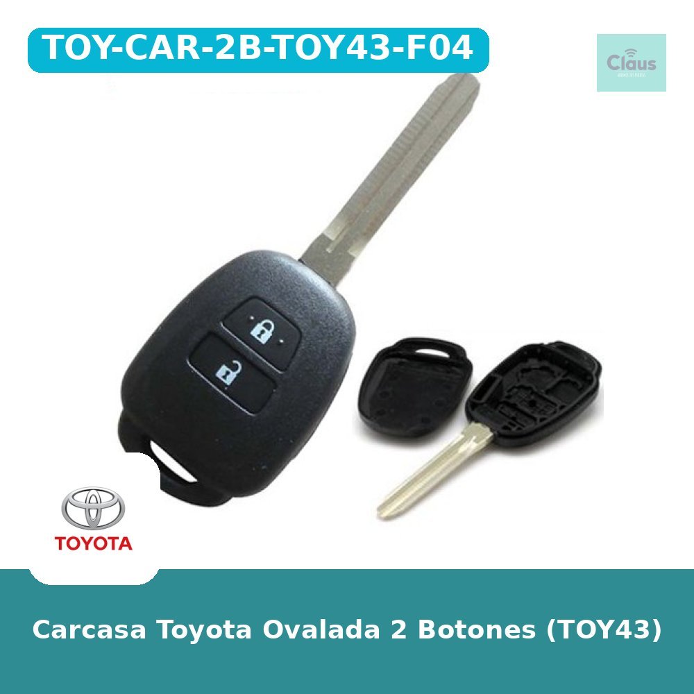 Carcasa Toyota Ovalada 2 Botones (TOY43)