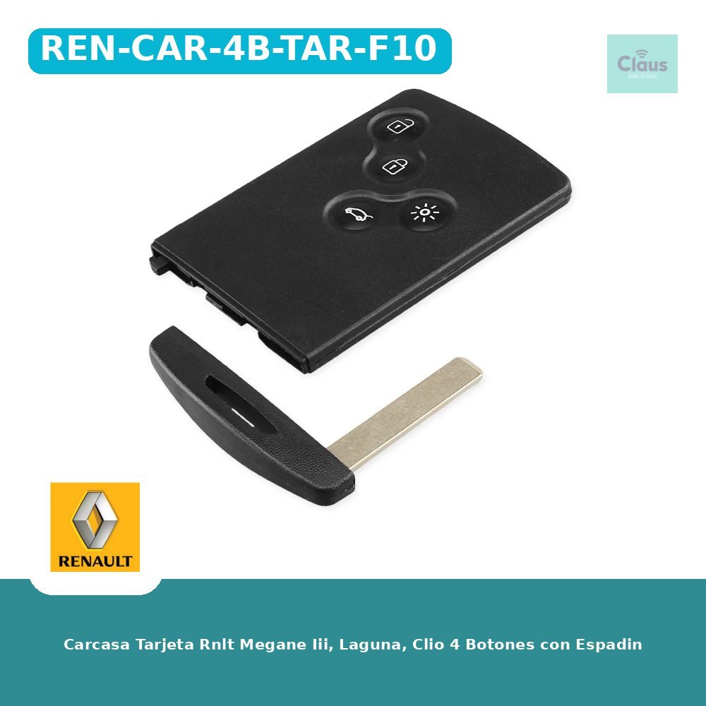 Carcasa Tarjeta Rnlt Megane Iii, Laguna, Clio 4 Botones con Espadin