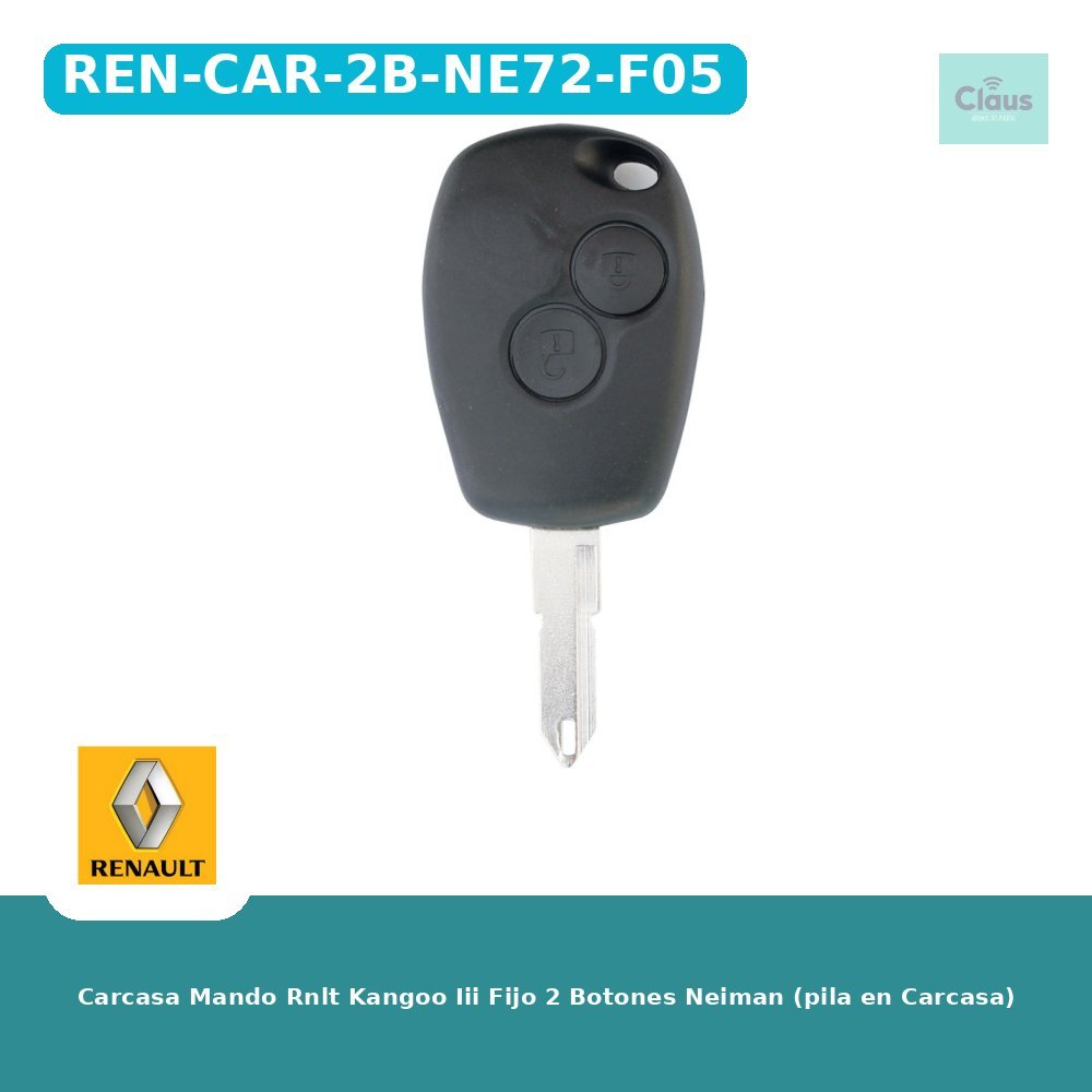 Carcasa Mando Rnlt Kangoo Iii Fijo 2 Botones Neiman (pila en Carcasa)