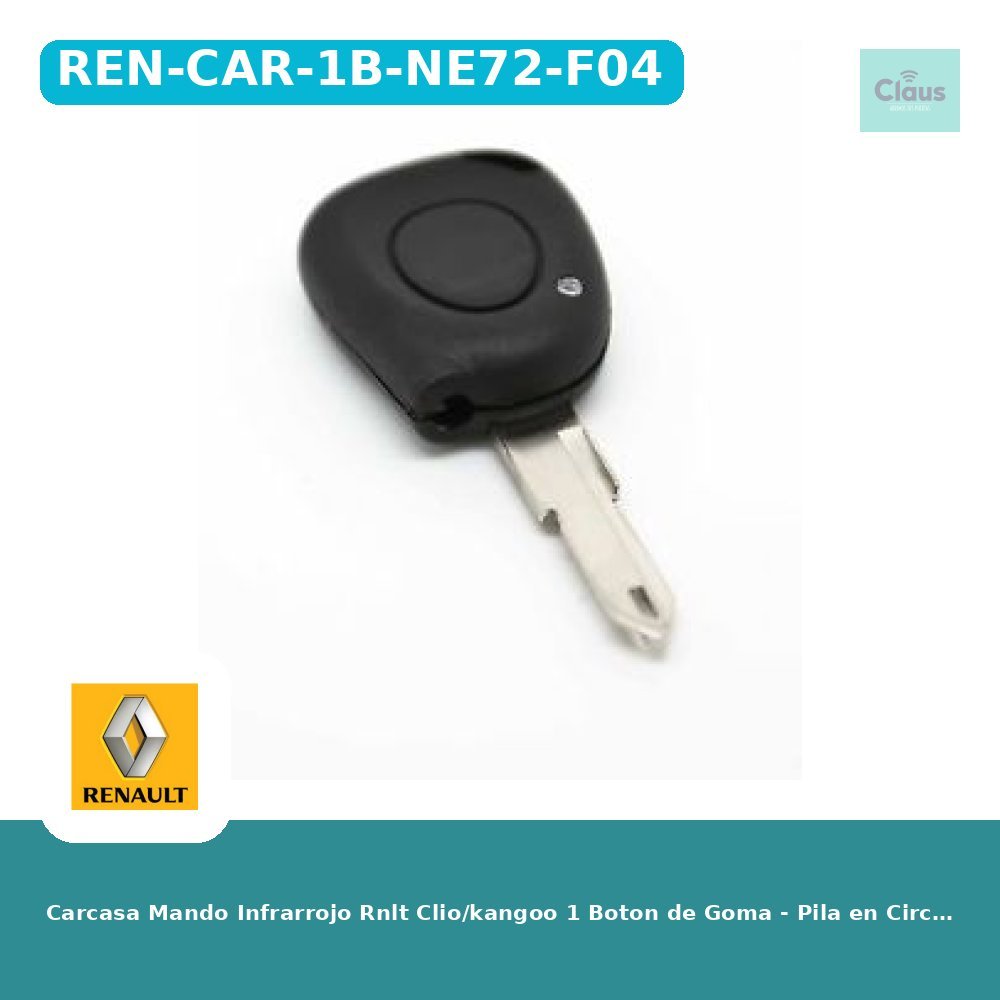 Carcasa Mando Infrarrojo Rnlt Clio/kangoo 1 Boton de Goma - Pila en Circuito