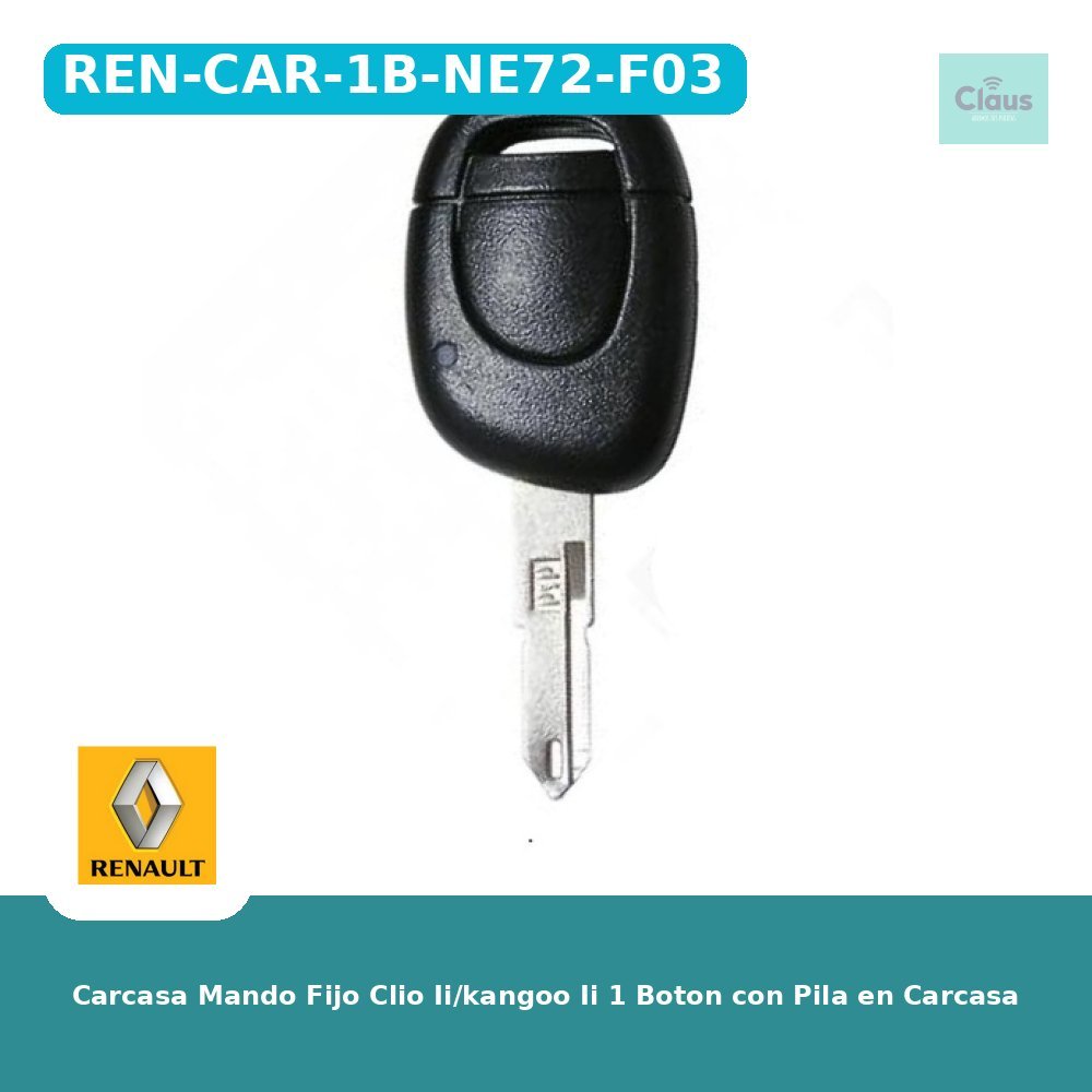 Carcasa Mando Fijo Clio Ii/kangoo Ii 1 Boton con Pila en Carcasa