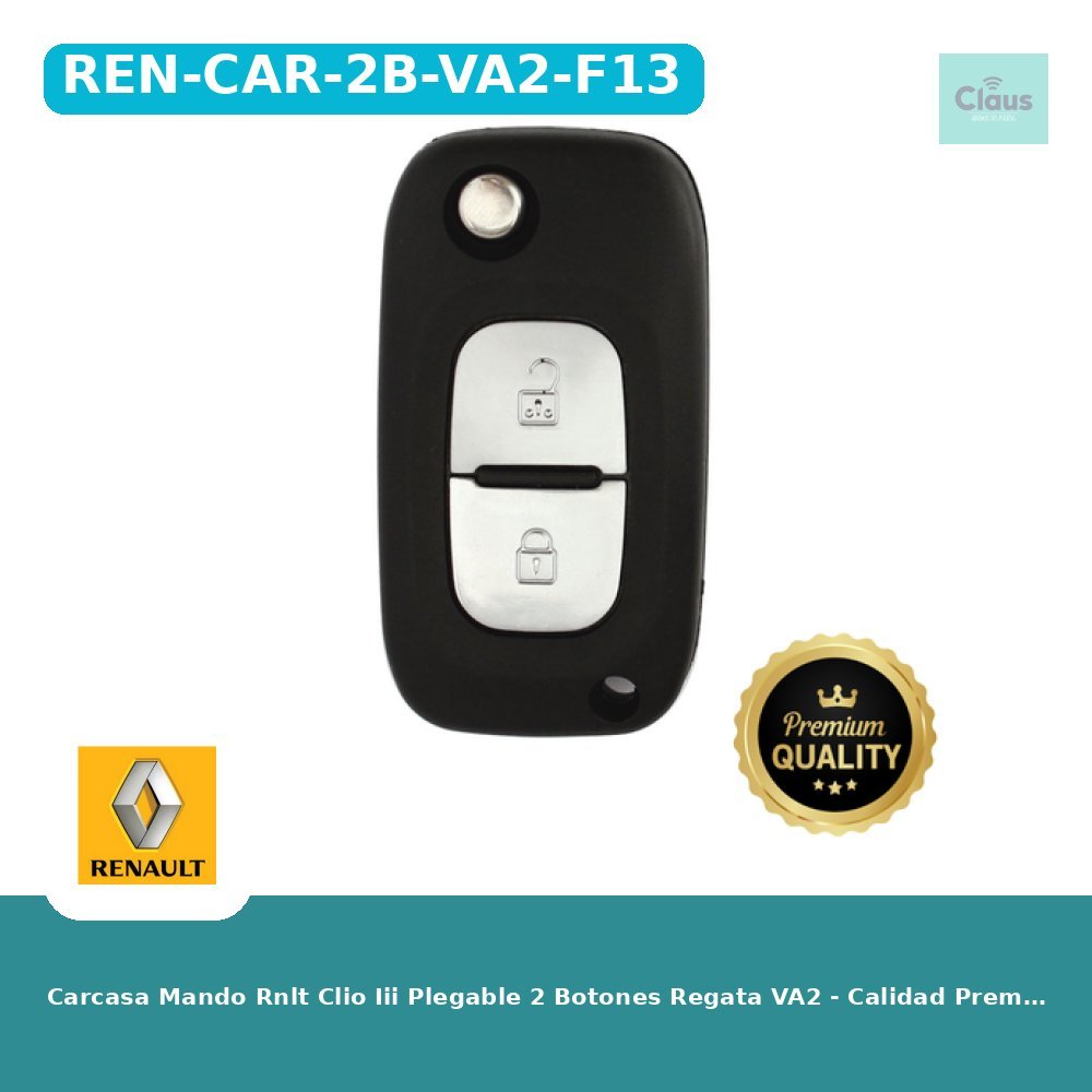 Carcasa Mando Rnlt Clio Iii Plegable 2 Botones Regata VA2 - Calidad Premium