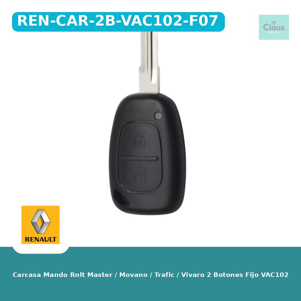 Carcasa Mando Rnlt Master / Movano / Trafic / Vivaro 2 Botones Fijo VAC102