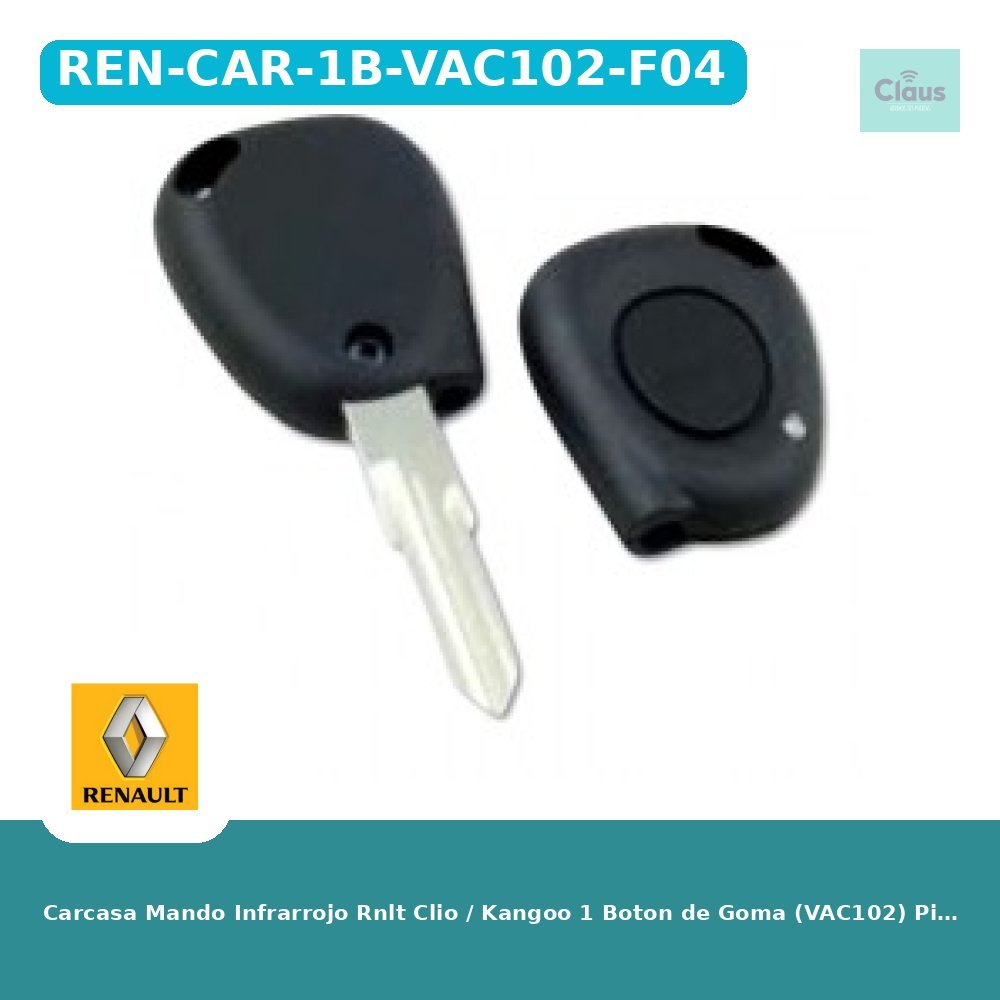 Carcasa Mando Infrarrojo Rnlt Clio / Kangoo 1 Boton de Goma (VAC102) Pila en Circuito