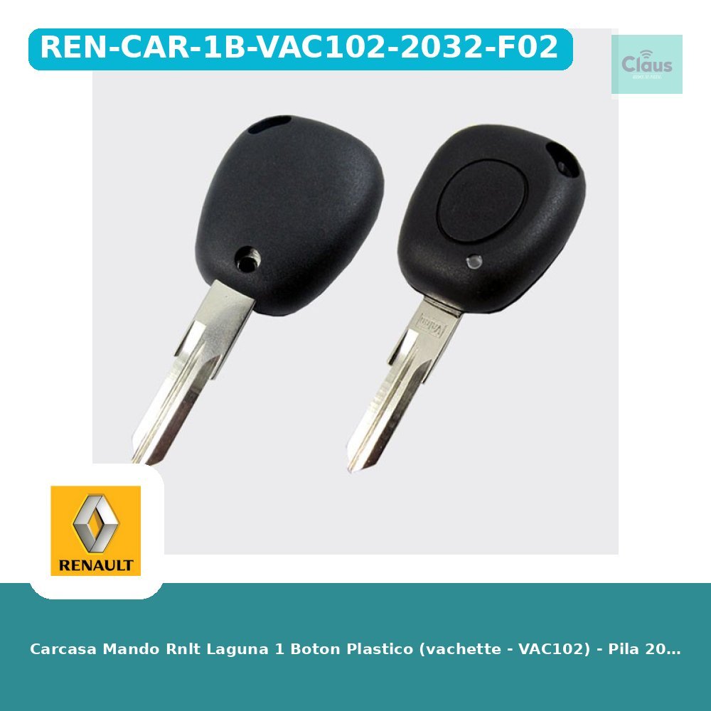 Carcasa Mando Rnlt Laguna 1 Boton Plastico (vachette - VAC102) - Pila 2032