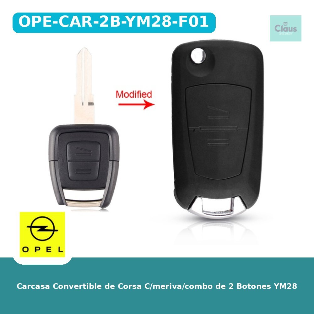 Carcasa Convertible de Corsa C/meriva/combo de 2 Botones YM28 - modelo F01