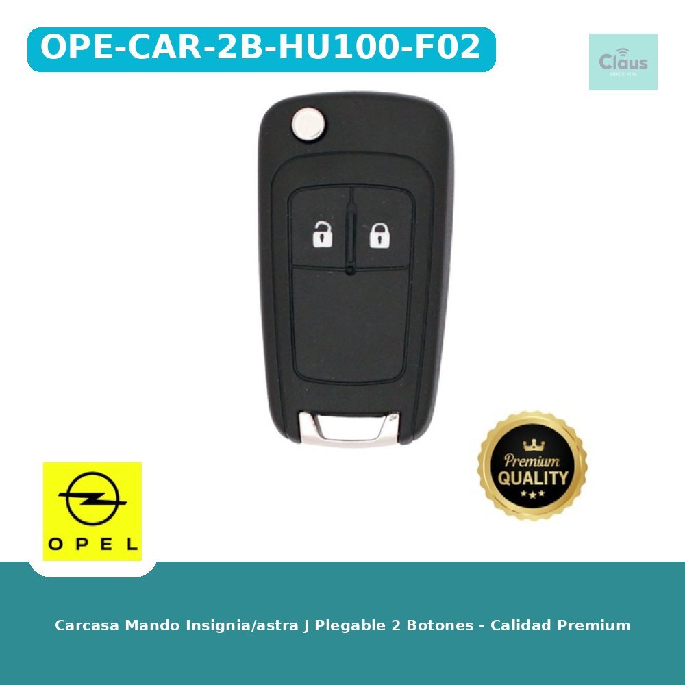 Carcasa Mando Insignia/astra J Plegable 2 Botones - Calidad Premium