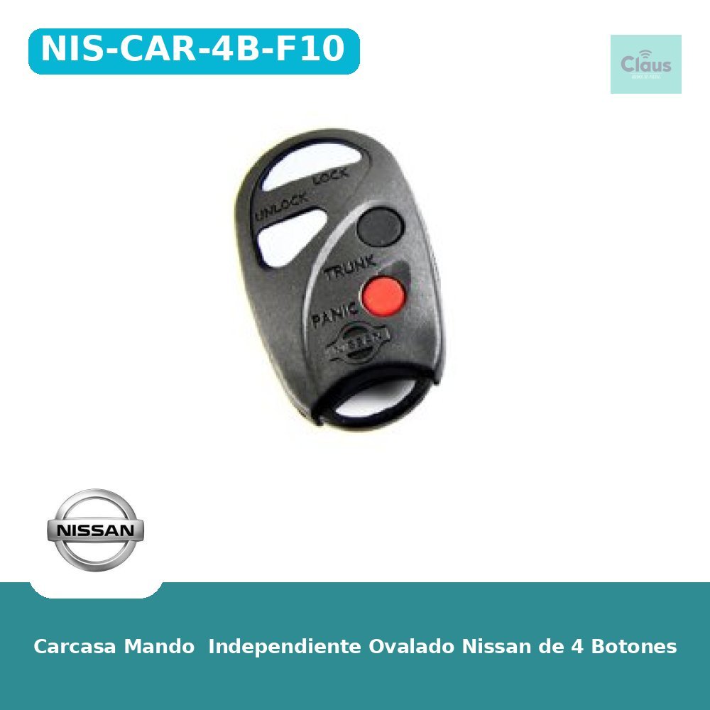 Carcasa Mando  Independiente Ovalado Nissan de 4 Botones
