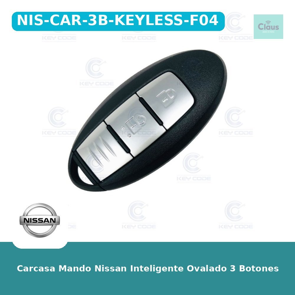 Carcasa Mando Nissan Inteligente Ovalado 3 Botones