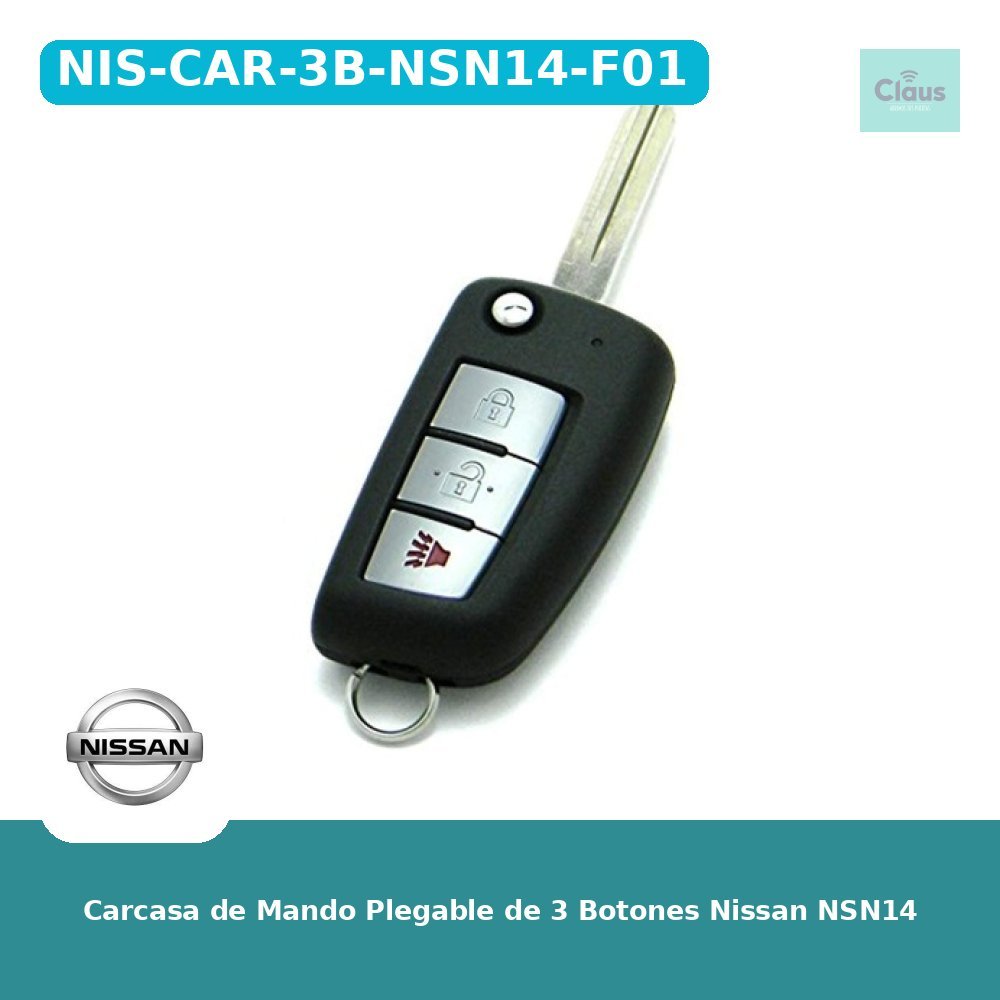 Carcasa de Mando Plegable de 3 Botones Nissan NSN14