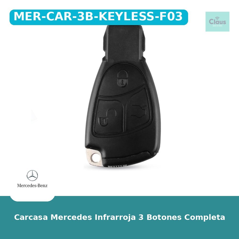 Carcasa Mercedes Infrarroja 3 Botones Completa