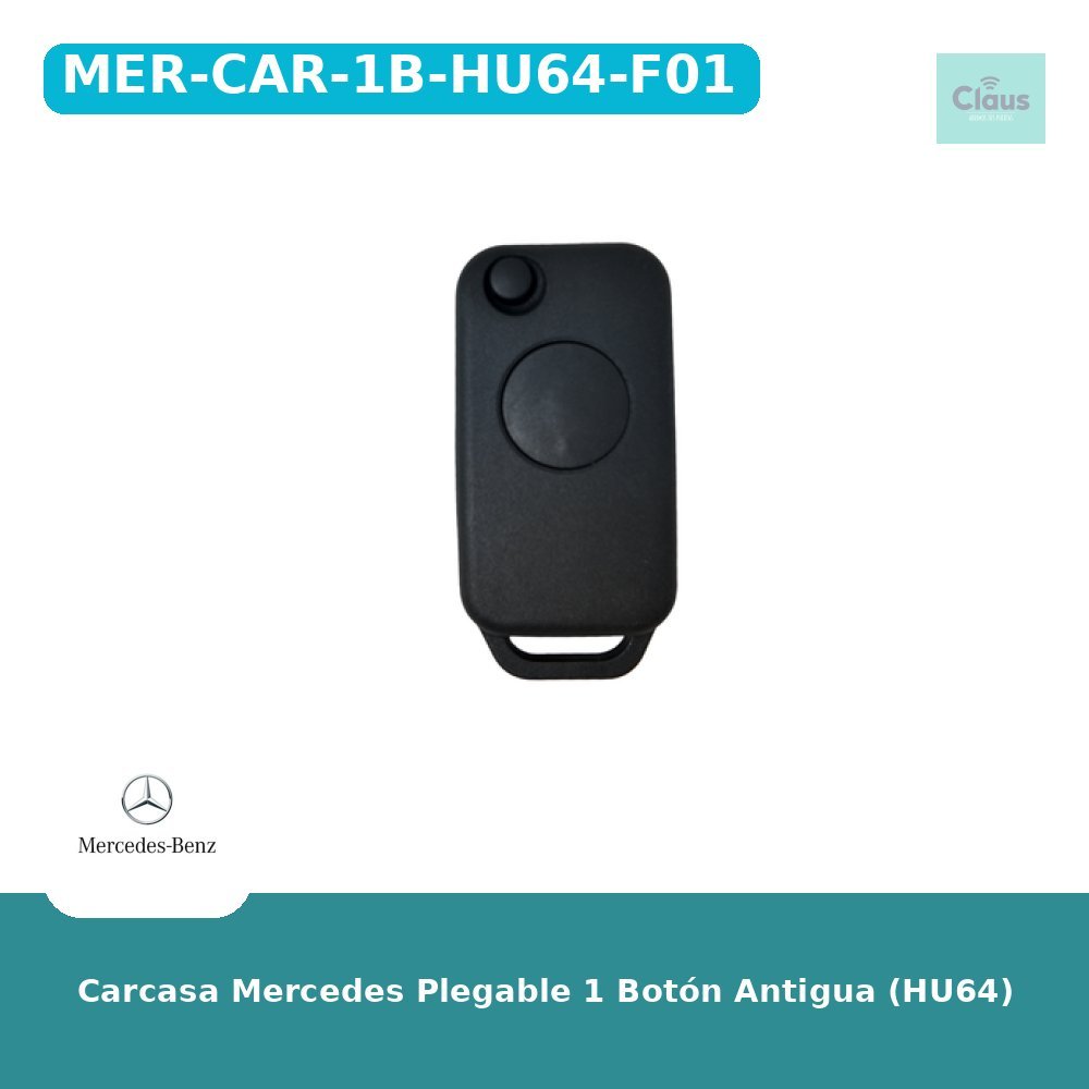 Carcasa Mercedes Plegable 1 Botón Antigua (HU64)