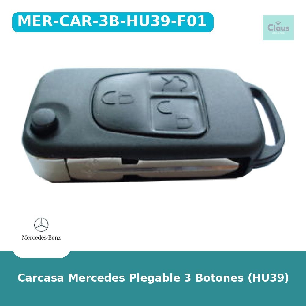 Carcasa Mercedes Plegable 3 Botones (HU39)