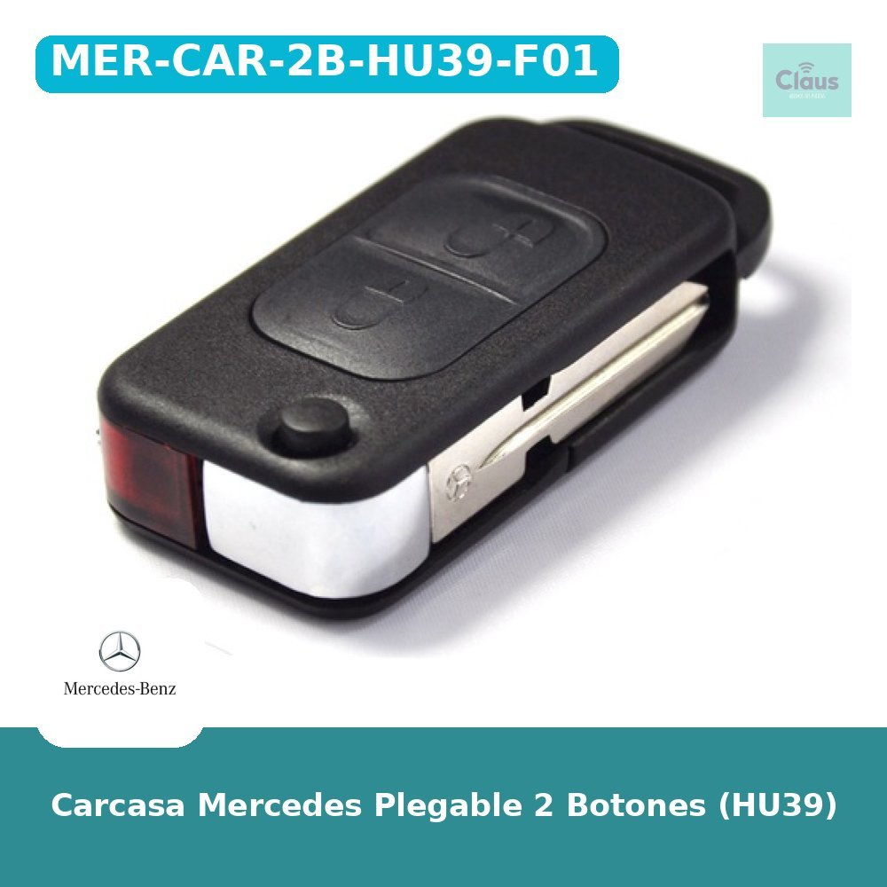 Carcasa Mercedes Plegable 2 Botones (HU39)