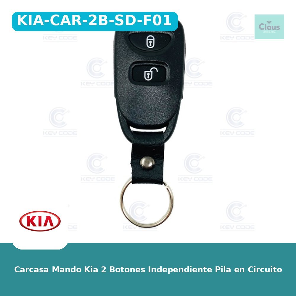 Carcasa Mando Kia 2 Botones Independiente Pila en Circuito