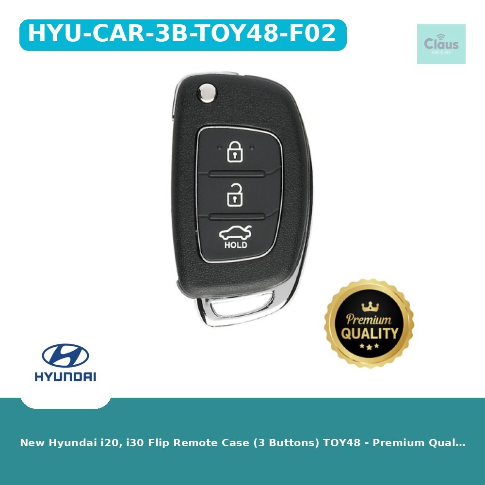 New Hyundai i20, i30 Flip Remote Case (3 Buttons) TOY48 - Premium Quality