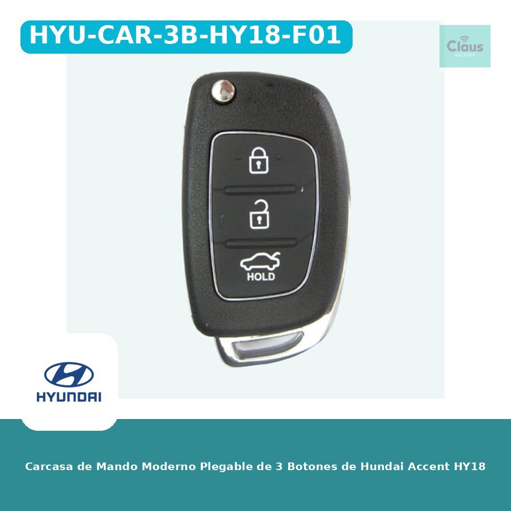 Carcasa de Mando Moderno Plegable de 3 Botones de Hundai Accent HY18