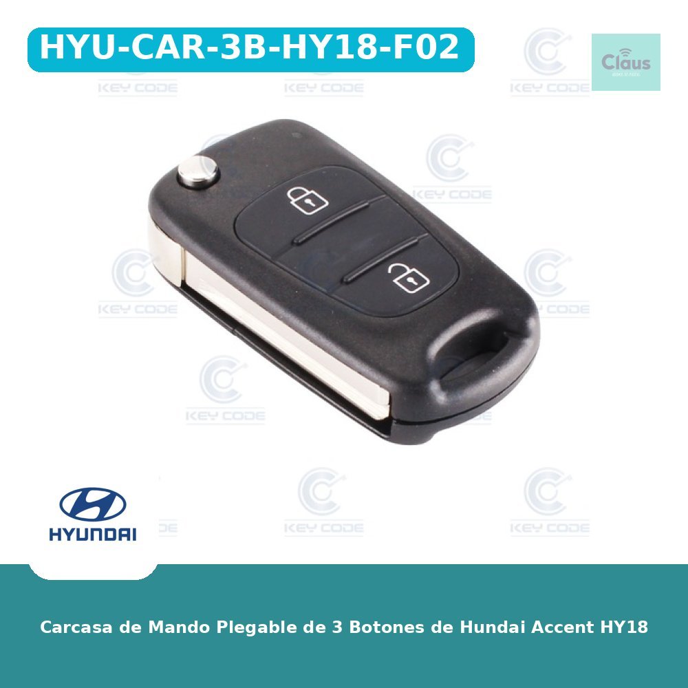 Carcasa de Mando Plegable de 3 Botones de Hundai Accent HY18
