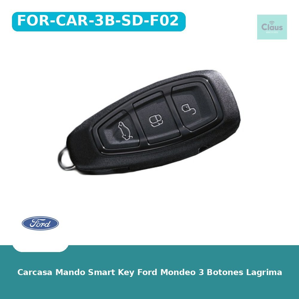Carcasa Mando Smart Key Ford Mondeo 3 Botones Lagrima