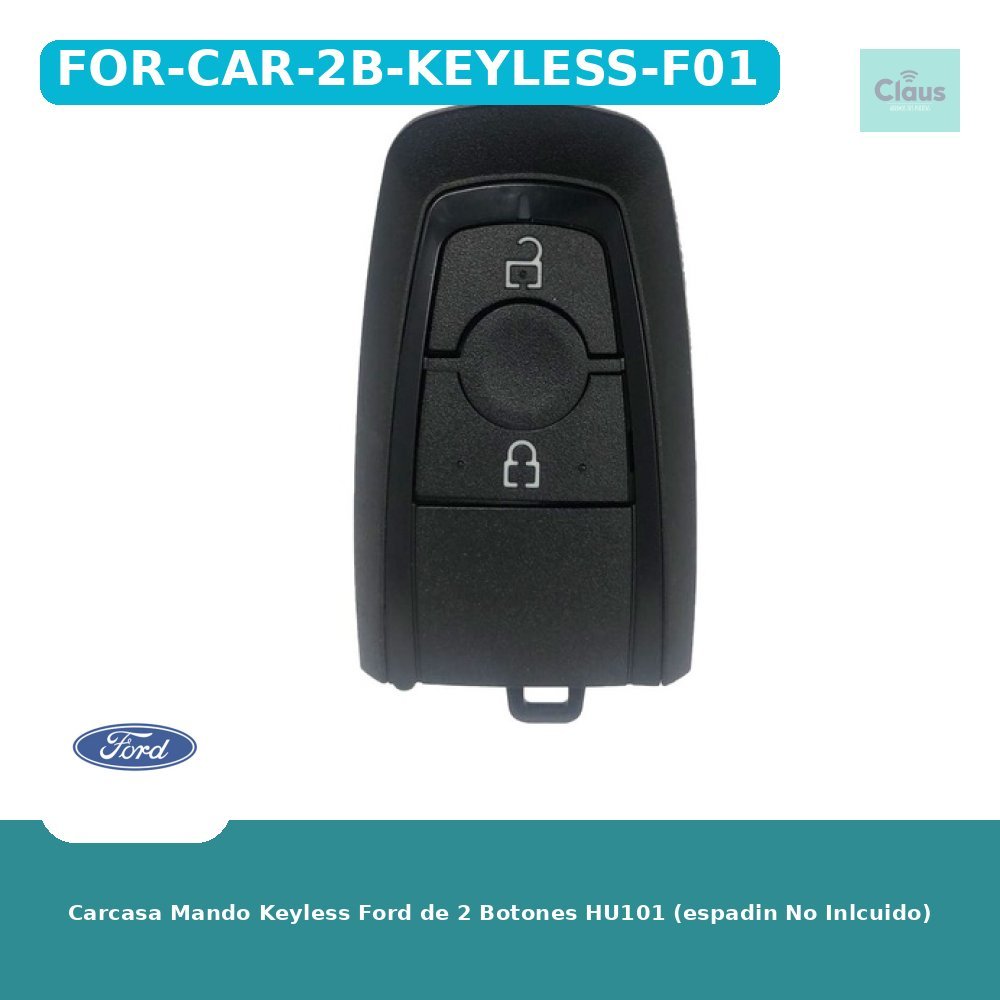 Carcasa Mando Keyless Ford de 2 Botones HU101 (espadin No Inlcuido)