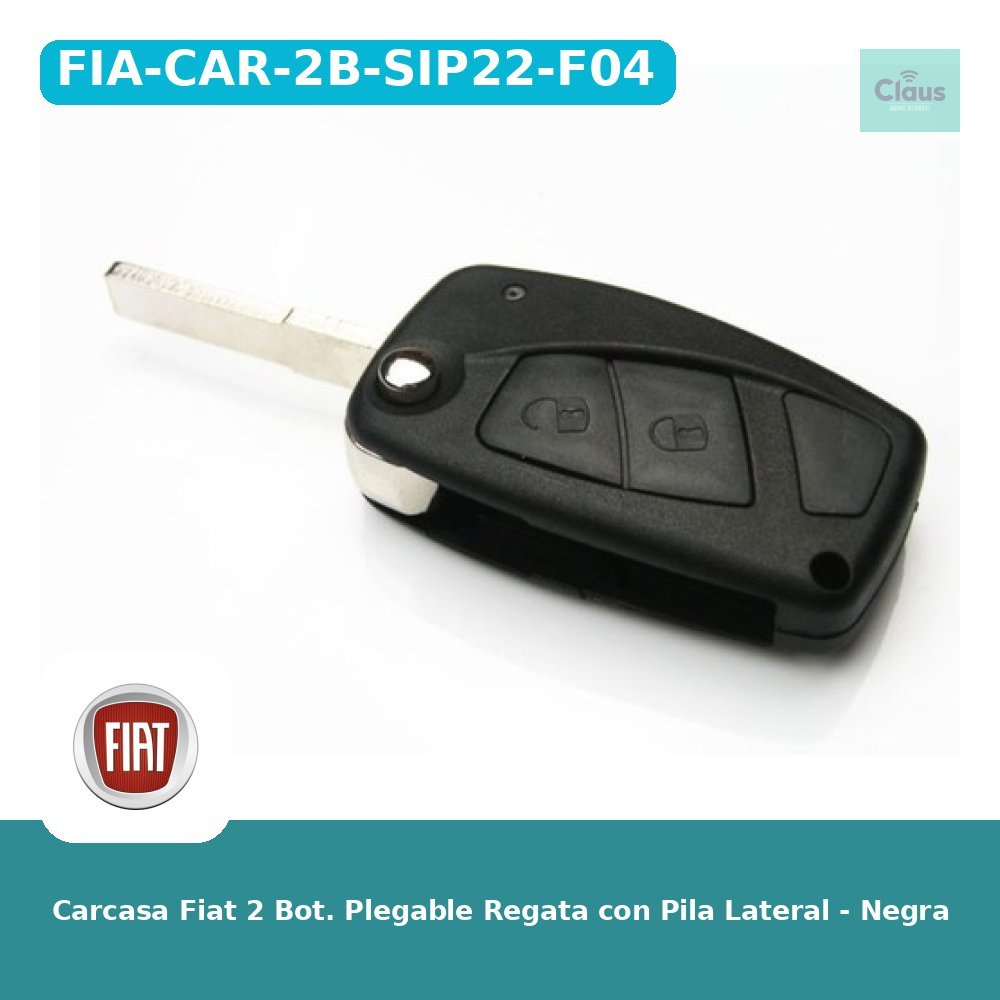Carcasa Fiat 2 Bot. Plegable Regata con Pila Lateral - Negra