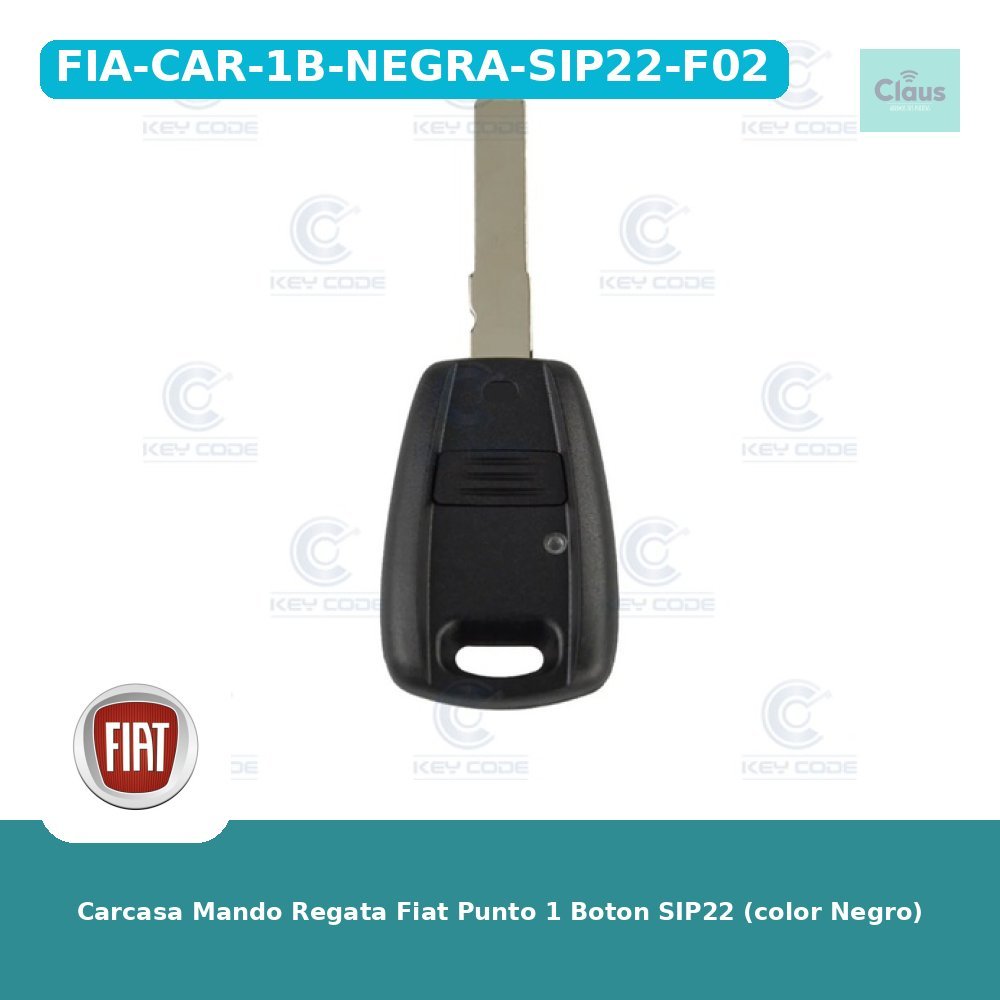 Carcasa Mando Regata Fiat Punto 1 Boton SIP22 (color Negro)