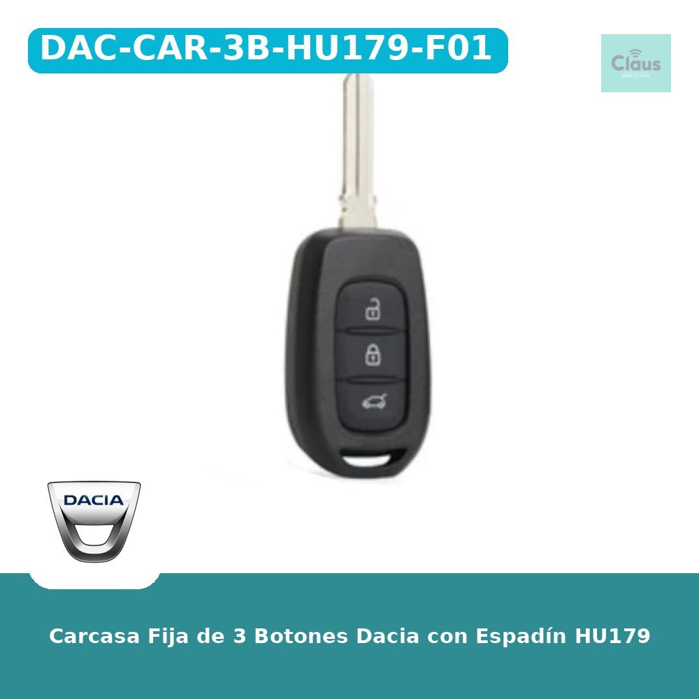 Carcasa Fija de 3 Botones Dacia con Espadín HU179
