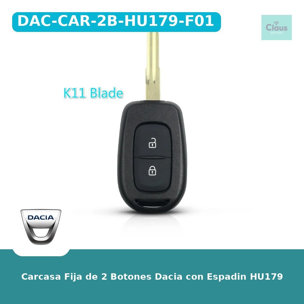 Carcasa Fija de 2 Botones Dacia con Espadin HU179