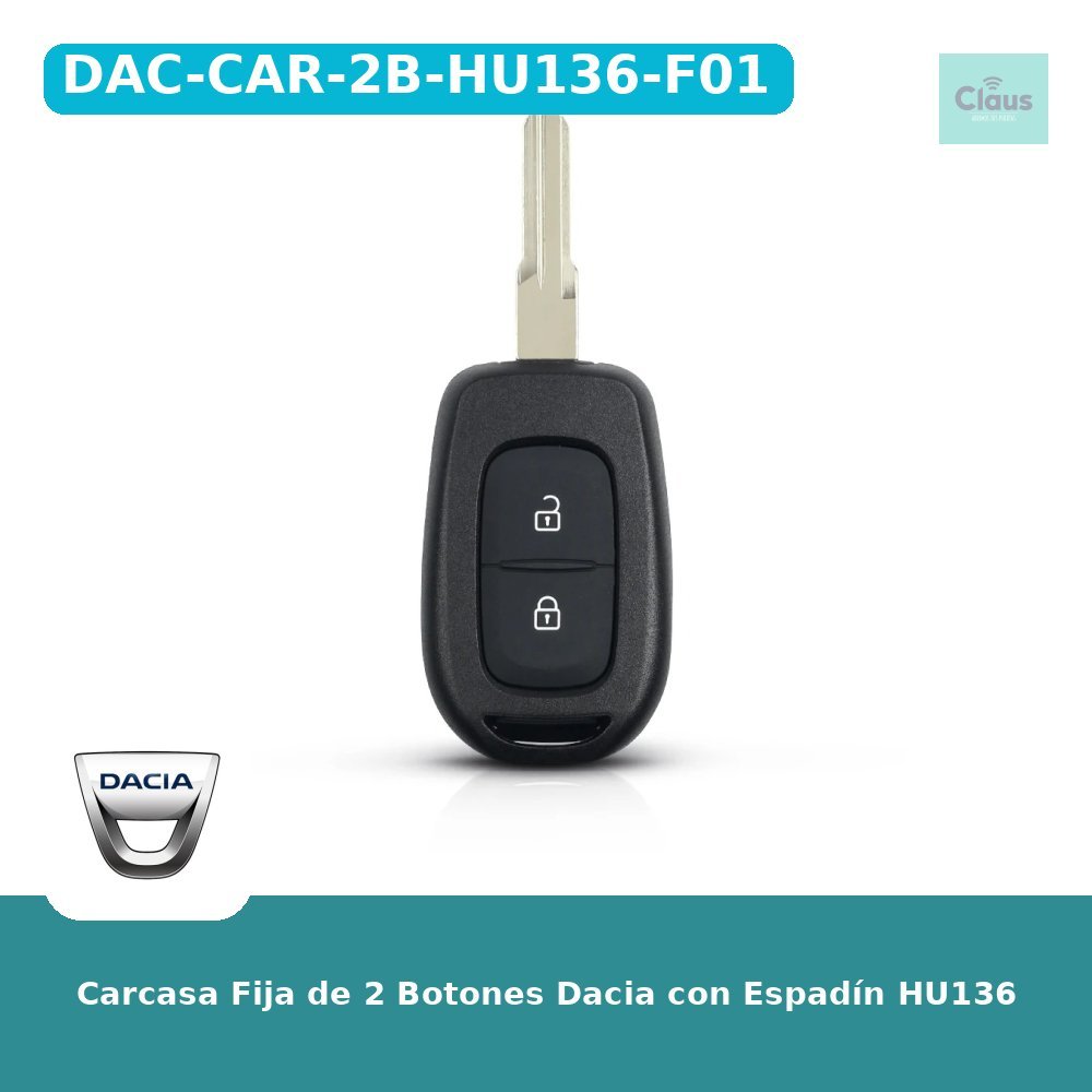 Carcasa Fija de 2 Botones Dacia con Espadín HU136
