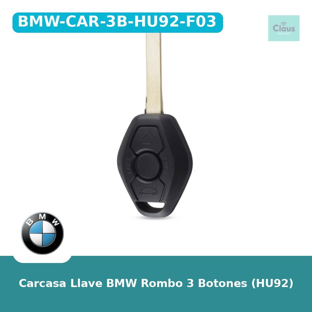 Carcasa Llave BMW Rombo 3 Botones (HU92)