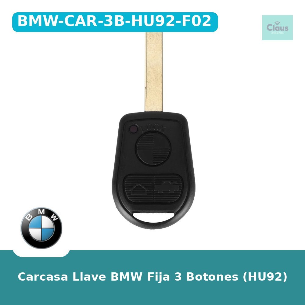 Carcasa Llave BMW Fija 3 Botones (HU92)