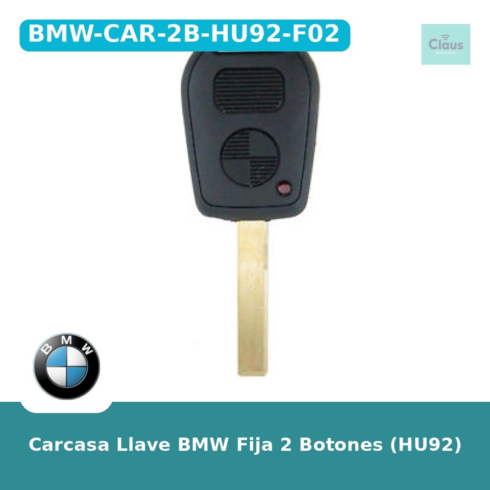 Carcasa Llave BMW Fija 2 Botones (HU92)