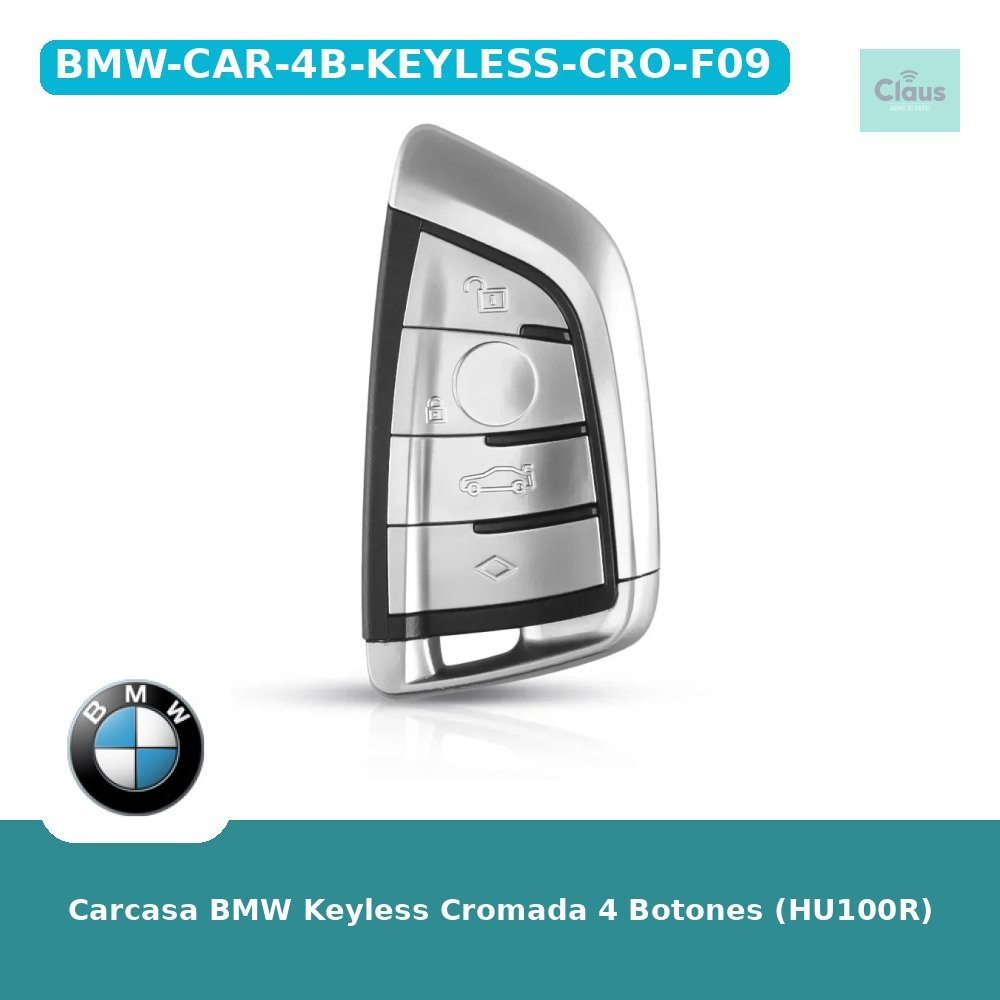Carcasa BMW Keyless Cromada 4 Botones (HU100R)