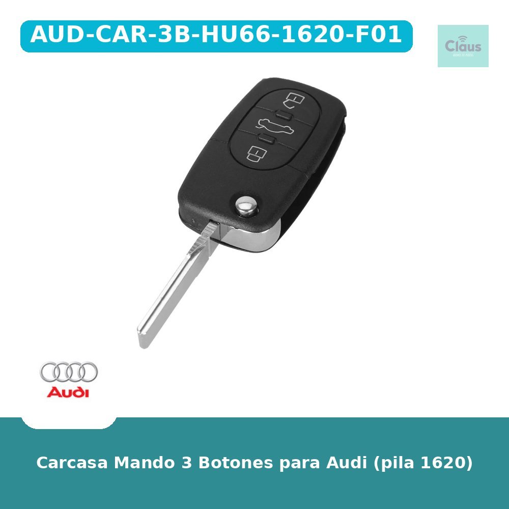 Carcasa Mando 3 Botones para Audi (pila 1620)
